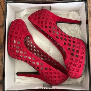 Red Detailed High Heels